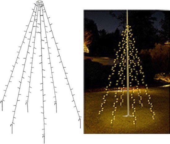 Oneiro’s luxe Vlaggenmast verlichting 192 LED's - 208cm - kerst – vlaggenmast verlichting - feestdagen - winter - verlichting - binnen - buiten – sfeer - Oneiro