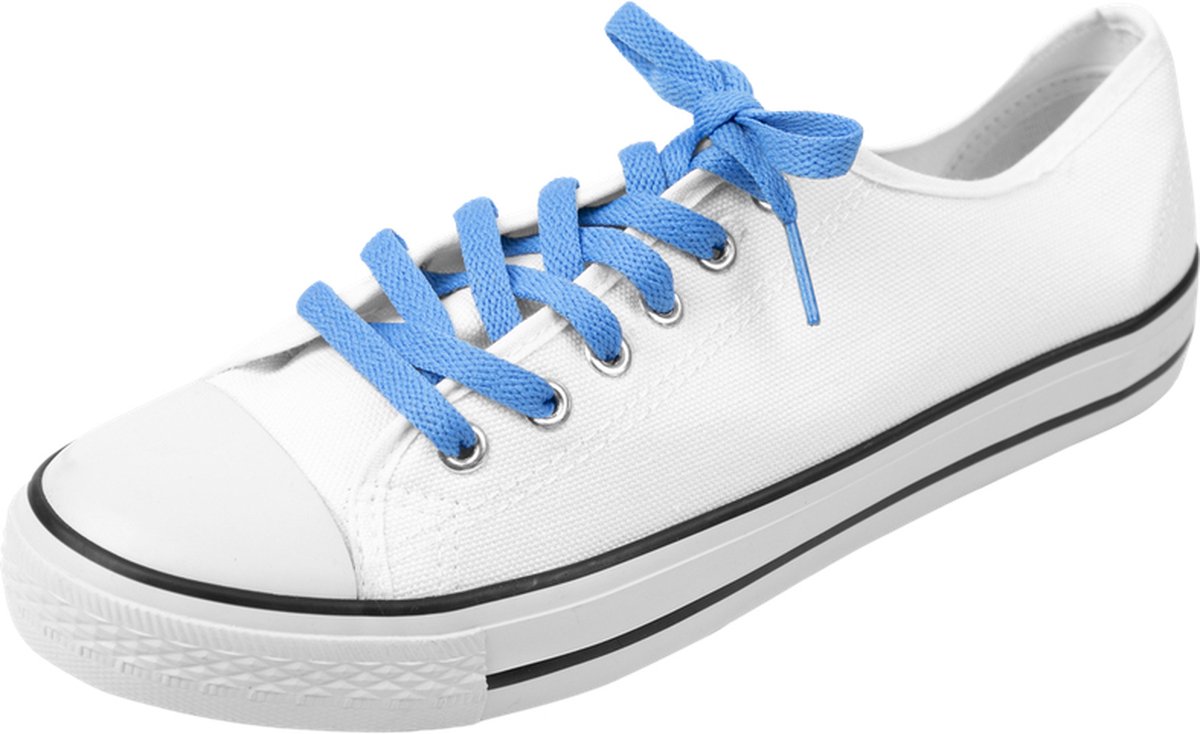 Sneakerveters | Platte blauwe veters 100cm | 8 breed |