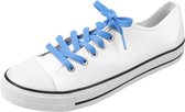 Sneakerveters | Platte blauwe veters | lengte: 100cm | 8 mm breed