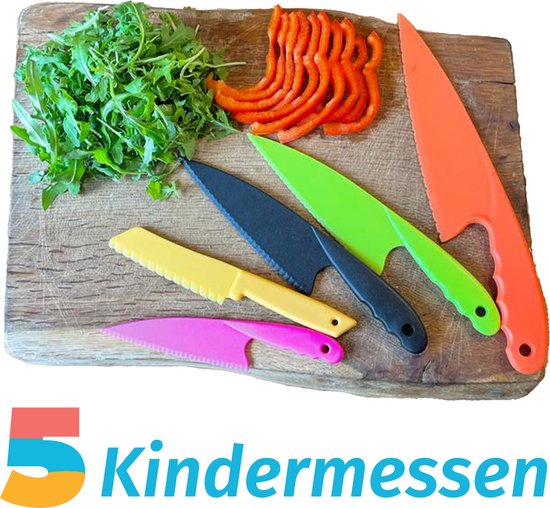 Messen voor kinderen - 5 Stuks - Gekleurd - Kindermessen - Veiligheid in huis - Kindermes - Kinderen Koken - Kinder mesjes