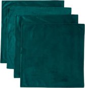 Luxe velvet servetten NOELLA - Groen - 100% Polyester - 40 x 40 - 4 stuks - Classy - Luxe servetten - Hotel kwaliteit