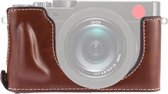 1/4 inch draad PU lederen camera half case basis voor Leica DLUX TYP 109 (koffie)