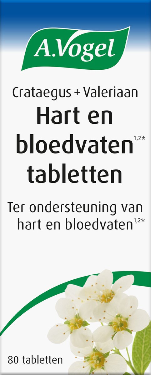 Goedkoopste A.Vogel Crataegus Valeriaan tabletten - Bevat Valeriaan ondersteunt het hart - 80 st