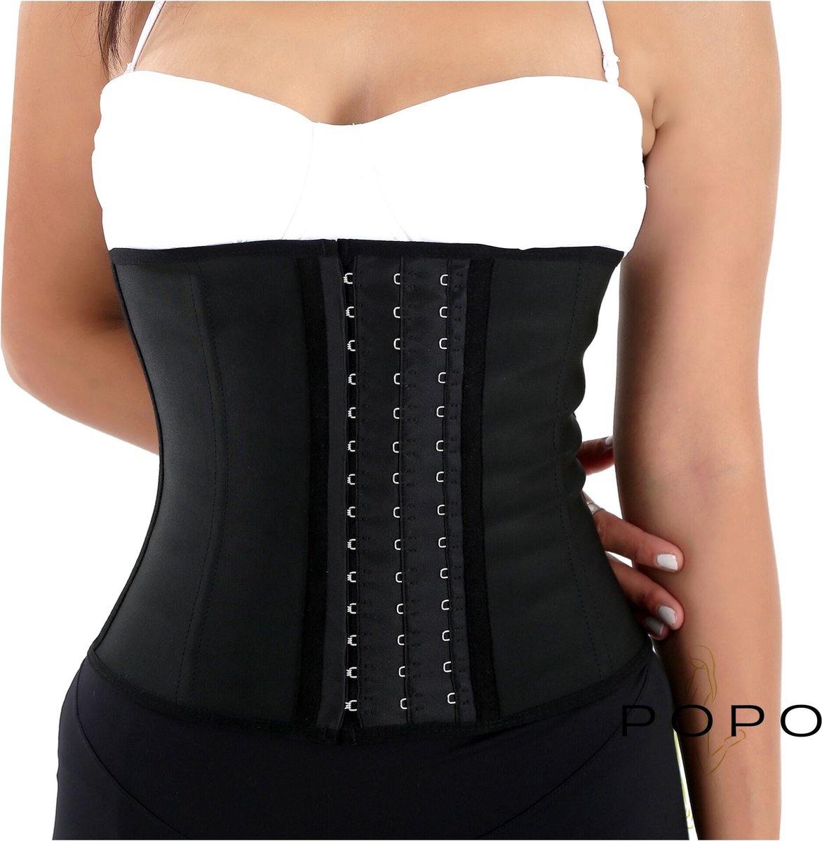 Goedkoopste POPO Korte Latex Waist Trainer - Zwart