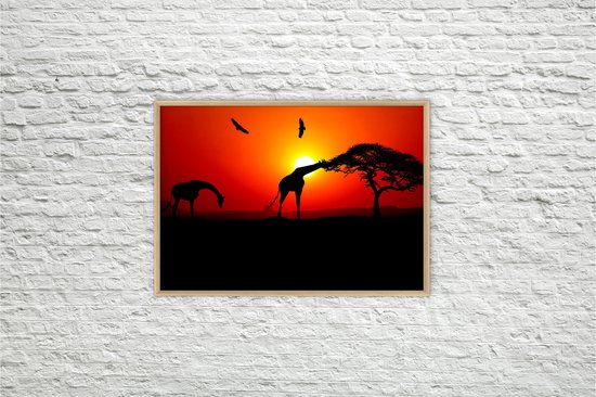 Affiche Sunset Savanna | Affiche animaux | Affiche Afrique| Poster paysage| Affiche animaux