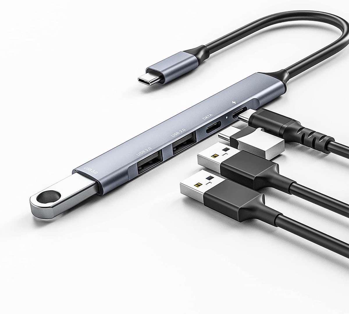 Transnect USB C Hub - USB-C Opladen - met voeding - USB 3.0 - Splitter - Universeel