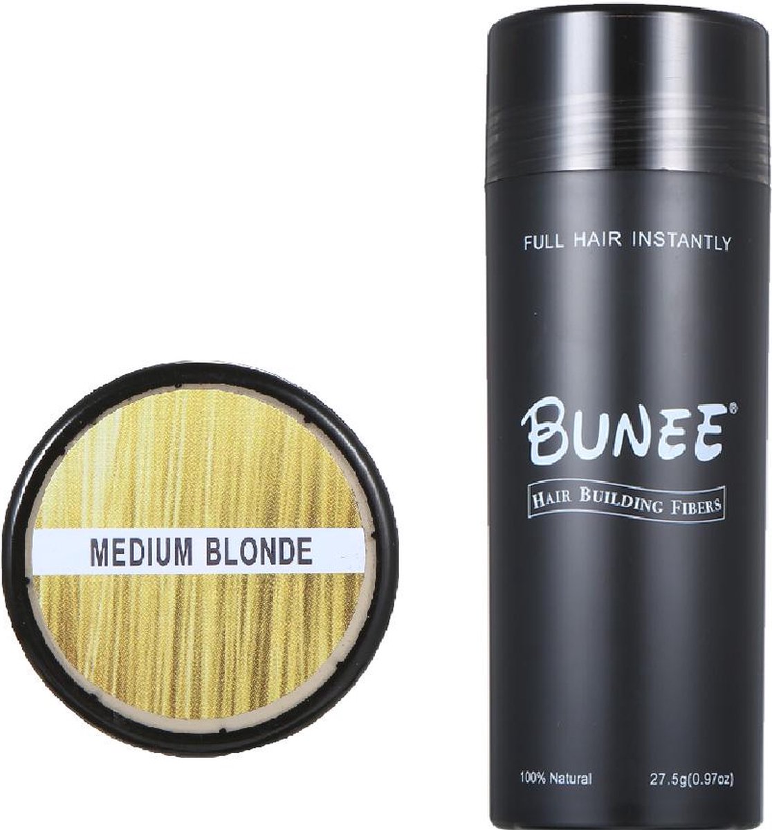 Bunee Hair Fiber - Haarpoeder - Haarverdikker - 12 g - Travel Size - Medium Blonde