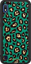 Casimoda® hoesje - Geschikt voor Samsung Galaxy A10 - Luipaard Groen - Zwart TPU Backcover - Luipaardprint - Groen