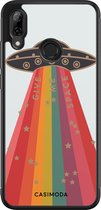 Casimoda® telefoonhoesje - Geschikt voor Huawei P Smart (2019) - Give Me Space - Zwart TPU hoesje - Backcover - Multi - Geen opdruk