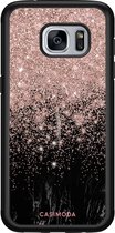 Casimoda® hoesje - Geschikt voor Samsung Galaxy S7 - Marmer Twist - Zwart TPU Backcover - Marmer - Rosekleurig