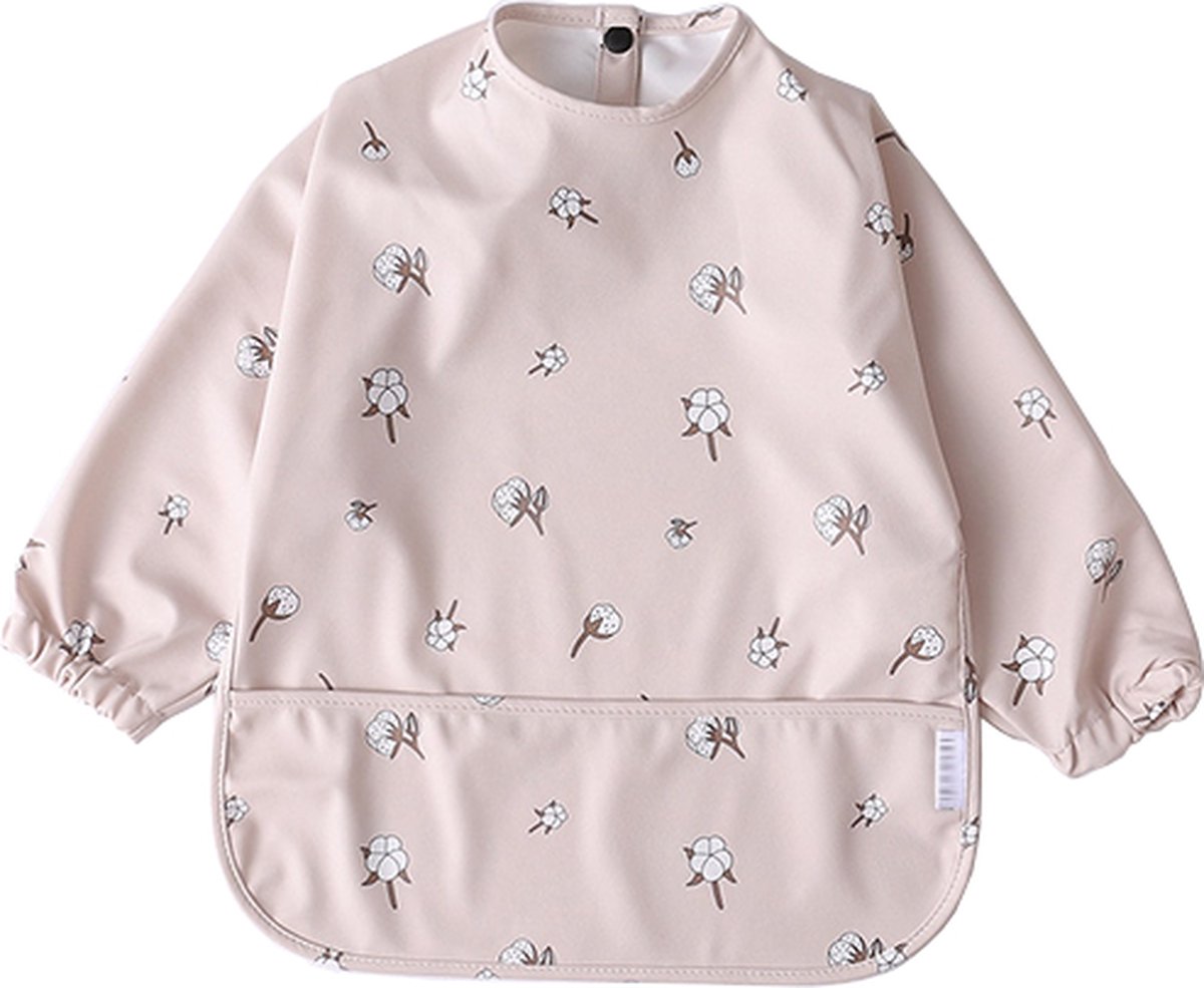 Goedkoopste Mon Avenir- Longsleeve slab - waterproof - schort lange mouwen - Beige - cotton