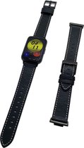 Leer Smartwatch bandje - Geschikt voor Huawei Watch Fit 2 leren bandje - zwart - Strap-it Horlogeband / Polsband / Armband