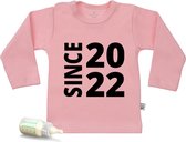 Baby t Shirt Since 2022 - Roze - Lange mouw - Maat 50/56