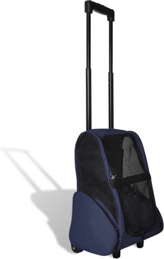 vidaXL Huisdierentrolley inklapbaar blauw