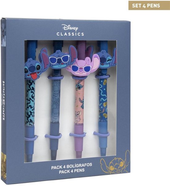 Disney Stitch Pennen Meisjes Jongens Cadeauverpakking - 4 Stuks