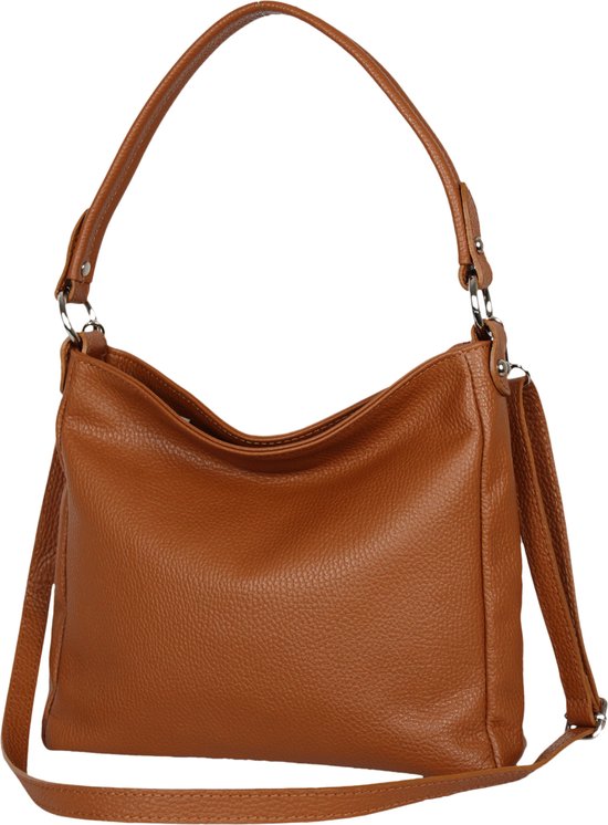 AmbraModa GLX35 - sac à main italien sac à bandoulière sac à bandoulière en cuir véritable marron camel