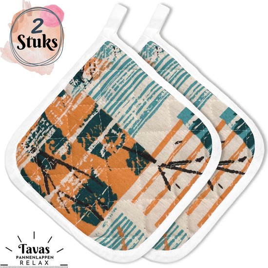 Maniques Tavas résistantes à la chaleur | 2 pièces | Katoen, Thermolite | jusqu'à 220°C | été