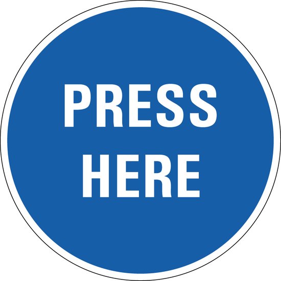 Press here sticker 400 mm | bol