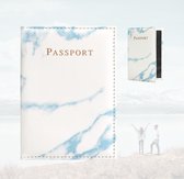 Thousandtravelmiles® – Paspoort Hoes - Paspoort Cover Marmer Blauw – Kunstleer – Inclusief pashouder – Spatwaterdicht
