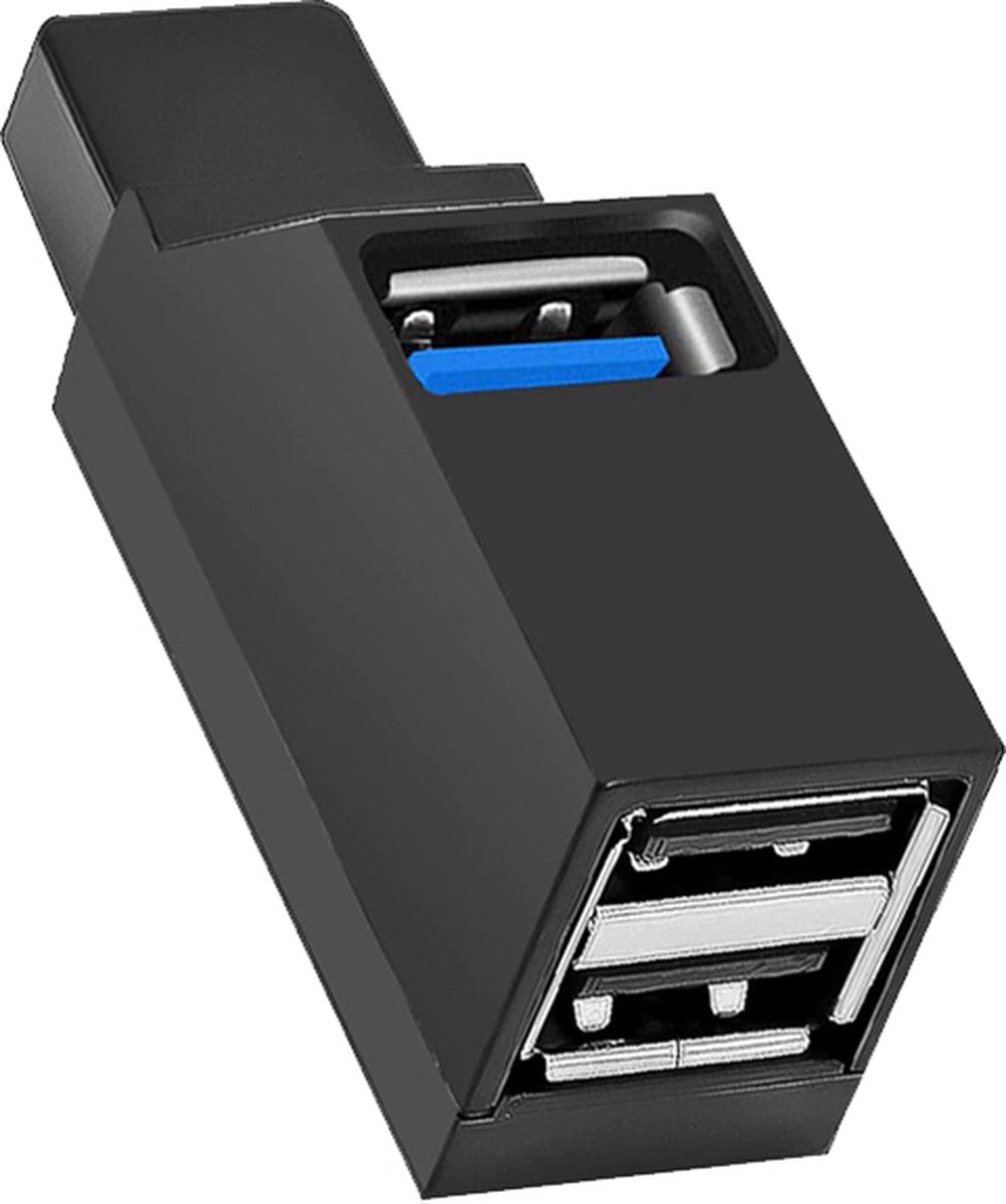 Kebidu® High Speed 3 Poorts Usb Splitter - USB Hub 3.0/2.0 - Mini USB Hub Voor Pc Laptop - Zwart