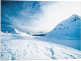WallClassics - Drapeau - Plaine de neige dans les Montagnes - Photo 80x60 cm sur drapeau en polyester