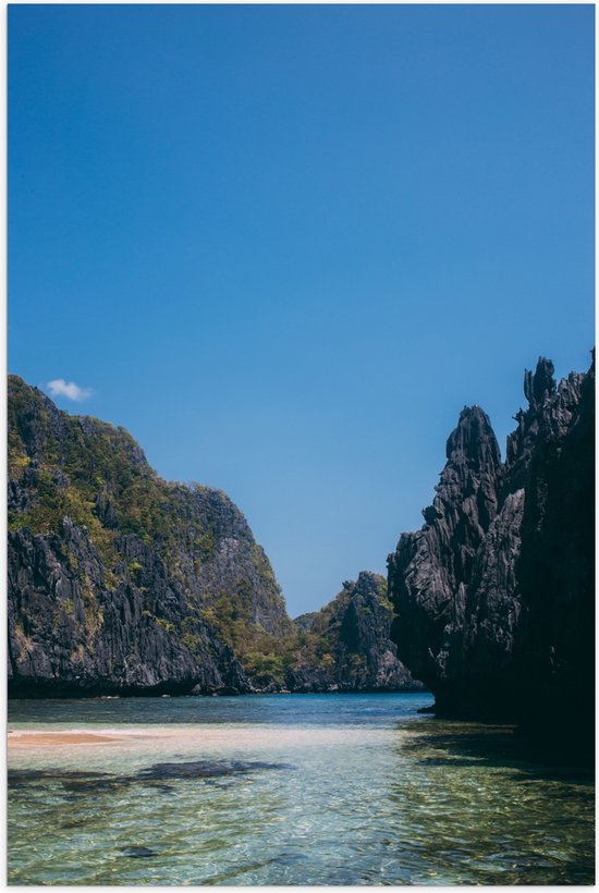 WallClassics - Poster (Mat) - Rochers au bord du lac - Photo 80x120 cm sur papier poster mat
