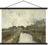 House on a ditch - Peinture d'Anton Mauve affiche textielposter 60x45 cm