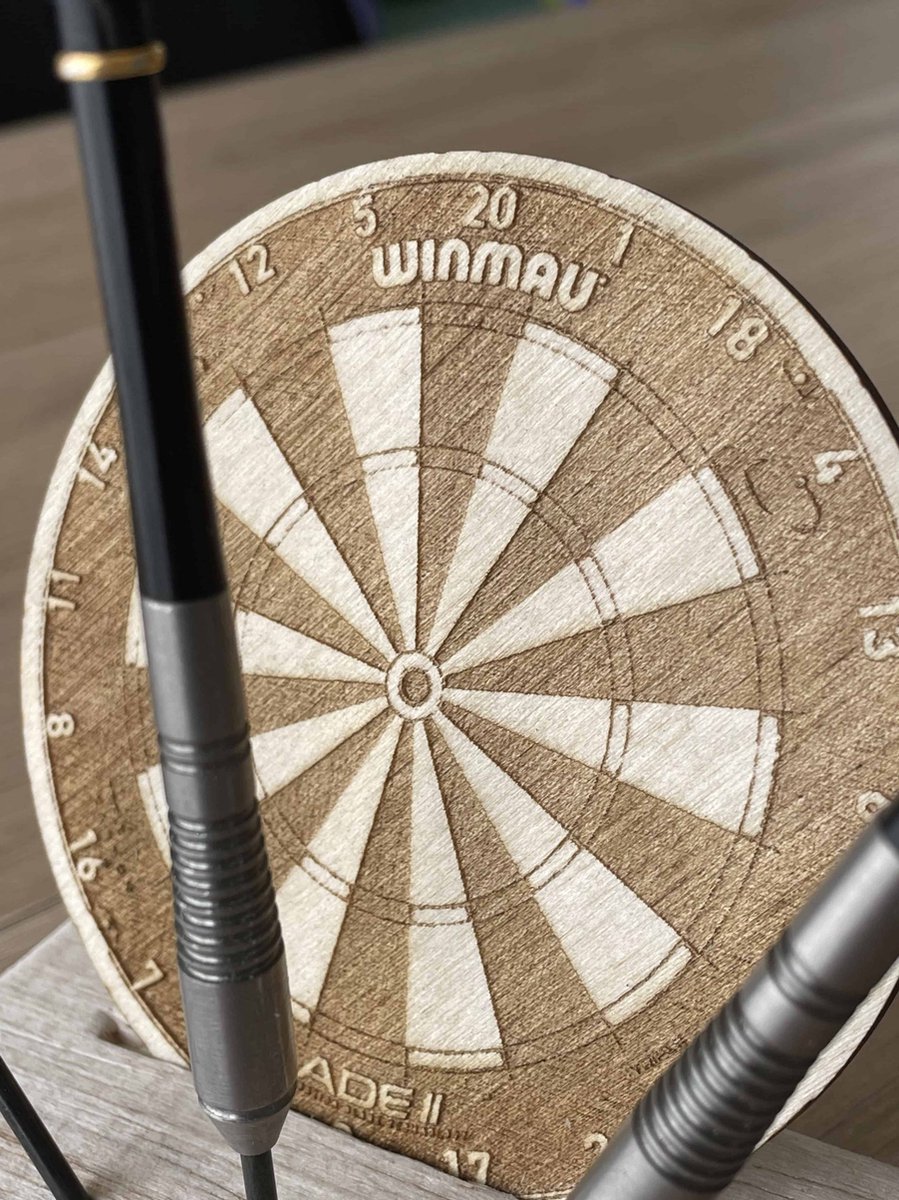Dartpijl Houder Hout voor 3 pijlen personaliseerbaar