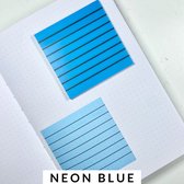 Akyol - Sticky Notes - Neon blue transparante sticky notes - memoblok met 50 memoblaadjes - zelfklevend - waterbestendig - herbruikbaar - 76x76mm