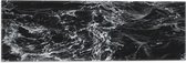 WallClassics - Vlag - Golvende Zee Zwart/Wit - 60x20 cm Foto op Polyester Vlag