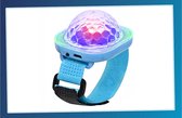 Disco-Watch // Disco Horloge // Mini Discobol - Kleur: Blauw - Dé gadget van 2023 - Enorm bereik en met vele verschillende functies / programma's - Discolamp - Lichteffect - Feestverlichting