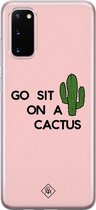 Casimoda® hoesje - Geschikt voor Samsung S20 - Go Sit On A Cactus - Backcover - Siliconen/TPU - Blauw