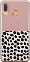 Casimoda® hoesje - Geschikt voor Samsung A40 - Stippen roze - Backcover - Siliconen/TPU - Roze