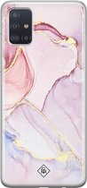 Casimoda® hoesje - Geschikt voor Samsung A51 - Marmer roze paars - Backcover - Siliconen/TPU - Paars
