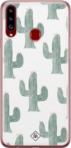 Casimoda® hoesje - Geschikt voor Samsung A20s - Cactus Print - Backcover - Siliconen/TPU - Groen