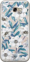 Casimoda® hoesje - Geschikt voor Samsung A5 2017 - Bloemen / Floral blauw - Backcover - Siliconen/TPU - Blauw