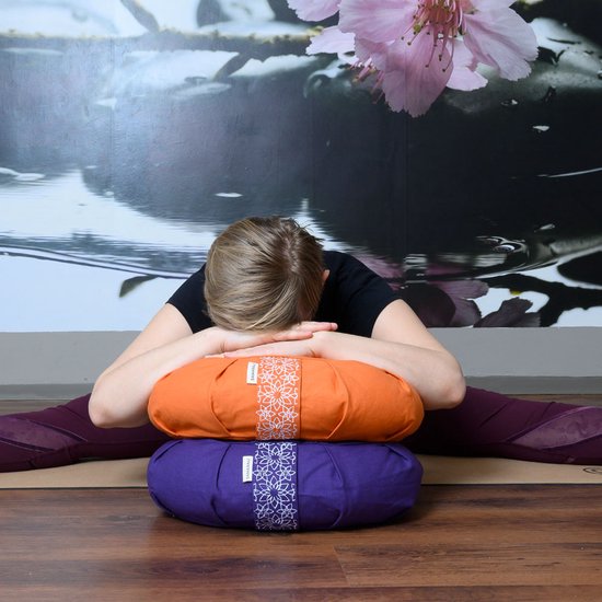 Samarali Oranje Comfort Meditatieset - Ondersteunende Kussens & Zachte Mat voor Houding en Drukverlichting - Ideaal voor Langdurige Meditatie van Samarali — afbeelding 4