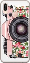 Casimoda® hoesje - Geschikt voor Huawei P20 Lite (2018) - Hippie Camera - Siliconen/TPU - Soft Case - Roze - Camera