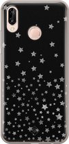 Casimoda® hoesje - Geschikt voor Huawei P20 Lite (2018) - Falling Stars - Siliconen/TPU - Soft Case - Zwart - Sterren