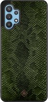 Casimoda® hoesje - Geschikt voor Samsung Galaxy A32 5G - Snake Mix - Zwart TPU Backcover - Slangenprint - Groen