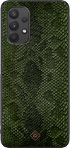 Casimoda® hoesje - Geschikt voor Samsung Galaxy A32 4G - Snake Mix - Zwart TPU Backcover - Slangenprint - Groen