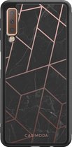 Casimoda® hoesje - Geschikt voor Samsung Galaxy A7 (2018) - Marble / Marmer patroon - Zwart TPU Backcover - Marmer - Grijs