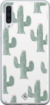 Casimoda® hoesje - Geschikt voor Samsung A70 - Cactus Print - Backcover - Siliconen/TPU - Groen