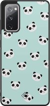 Casimoda® hoesje - Geschikt voor Samsung Galaxy S20 FE - Panda Print - Zwart TPU Backcover - Panda - Mint