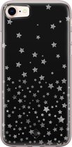 Casimoda® hoesje - Geschikt voor iPhone 8 - Falling Stars - Siliconen/TPU telefoonhoesje - Backcover - Sterren - Zwart