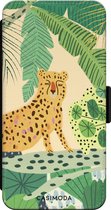 Casimoda® bookcase - Geschikt voor iPhone XR - Hoesje met pasjeshouder - Luipaard Jungle - Multi - Kunstleer