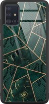 Casimoda® hoesje - Geschikt voor Samsung Galaxy A71 - Abstract Groen - Luxe Hard Case Zwart - Backcover telefoonhoesje - Groen