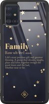 Casimoda® hoesje - Geschikt voor Samsung Galaxy A71 - Family Is Everything - Luxe Hard Case Zwart - Backcover telefoonhoesje - Zwart