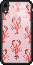 Casimoda® hoesje - Geschikt voor iPhone XR - Lobster All The Way - Luxe Hard Case Zwart - Backcover telefoonhoesje - Roze