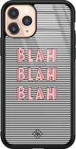 Casimoda® hoesje - Geschikt voor iPhone 11 Pro - Blah Blah Blah - Luxe Hard Case Zwart - Backcover telefoonhoesje - Multi